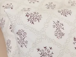 روبالشی ست دو عددی نخی طرح گلدار سایز 50×70 سفید/بادمجانی انگلیش هوم