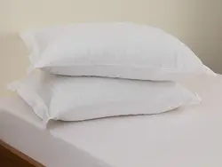 روبالشی ست دو عددی کریستال ابریشمی سایز 50×70 رنگ سفید انگلیش هوم
