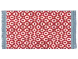 گلیم 60×100 بافته شده حاشیه دار بانی – قرمز/آبی مادام کوکو