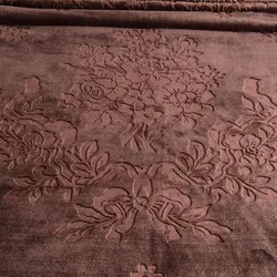 پتوی نقش برجسته دونفره  220×240 راسو Jardin Fleuri – قهوه ای مادام کوکو