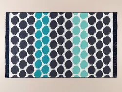 گلیم فرش حاشیه‌دار دوو – استخوانی/سرویی – 120×180 سانتی‌متر مادام کوکو