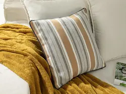 روکش بالش  Riviere 43×43 cm Claret – خاکستری / خردلی انگلیش هوم