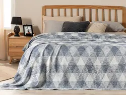 پتو دو نفره 180×220 نخی نرم الماس چک – آبی سرمه ای انگلیش هوم