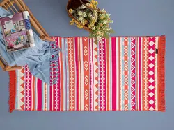 گلیم چند رنگ بافته شده 80×150 سانتی متر قرمز انگلیش هوم