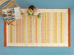 گلیم چند رنگ بافته شده 120×180 سانتی متر نارنجی انگلیش هوم