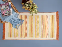 گلیم چند رنگ بافته شده 80×150 سانتی متر نارنجی انگلیش هوم