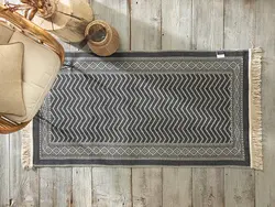 گلیم مواج 120×180 سانتی متر بژ – مشکی انگلیش هوم