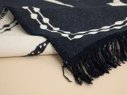 گلیم میس بافت 120×180 سانتی متر آبی سرمه ای انگلیش هوم