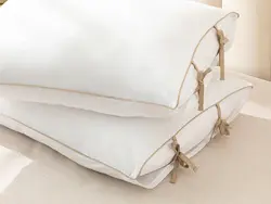 روبالشی 2 بسته پنبه ای توری ساده 50×70 سانتی متری سفید – فوم قهوه انگلیش هوم
