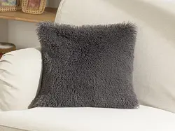 روکش بالش 45×45 پرشی کرکی – خاکستری انگلیش هوم