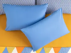 روبالشی 2 بسته پنبه ای ساده 50×70 سانتی متر آبی انگلیش هوم