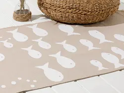 گلیم موج بافته ماهی 60*100 سانتی متر بژ انگلیش هوم