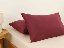 ست روبالشی دو عددی 50×70 نخی ساده – جگری انگلیش هوم