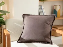 روبالشی تزئینی تک عددی روکش جین طرح Marsilya سایز 45×45 رنگ قهواه ای تیره انگلیش هوم