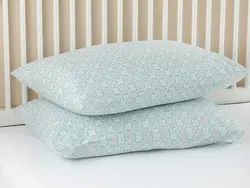 روبالشی ست دو عددی نخی طرحدار سایز 50×70 رنگ آبی فیروزه ای انگلیش هوم