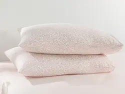روبالشی ست دو عددینخی طرح دار سایز 50×70 رنگ صورتی انگلیش هوم