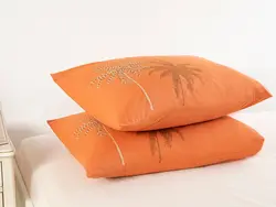 روبالشی ست دو عددی طرح نخل سایز 50×70 رنگ نارنجی انگلیش هوم