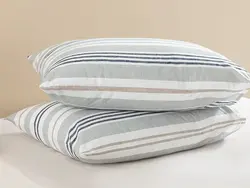 روبالشی ست دو عددی طرح مدرن راه راه سایز 50×70  رنگ خاکستری انگلیش هوم