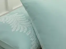 روبالشی ست دو عددی نخی طرح برگ سایز 50×70 رنگ فیروزه ای انگلیش هوم