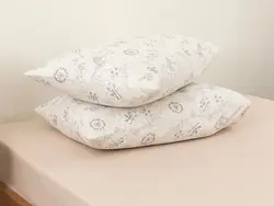 روبالشی ست دو عددی کتان طرح ژاکوبین سایز 50×70 رنگ بژ انگلیش هوم