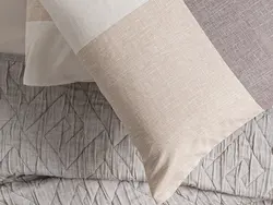 روبالشی ست دو عددی نخی طرحدار سایز 50×70 رنگ بژ انگلیش هوم