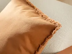 روبالشی تزئینی تک عددی روکش جین طرح Marsilya سایز 45×45 رنگ بژ انگلیش هوم