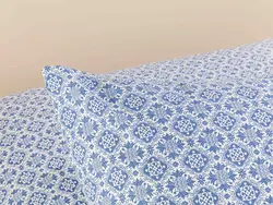 روبالشی ست دو عددی نخی طرحدار سایز 50×70 رنگ آبی تیره انگلیش هوم