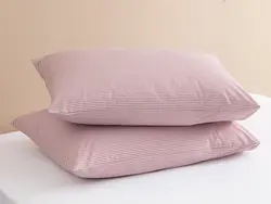 روبالشی ست دو عددی نخی راه راه سایز 50×70 رنگ رز انگلیش هوم