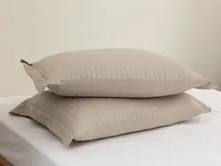 روبالشی ست دو عددی کریستال ابریشمی سایز 50×70 رنگ بژ انگلیش هوم
