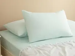 ست روبالشی دو عددی 50×70 نخی ساده – آبی فیروزه ای انگلیش هوم