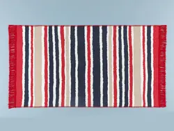 گلیم فرش حاشیه دار کارلو – سرمه ای/قرمز – 80×150 سانتی متر مادام کوکو