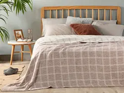 پتو یک نفره 150×200 پنبه ای چک – خاکستری انگلیش هوم
