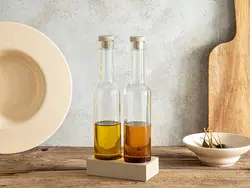 بطری روغن گرتا شیشه ای 2 بسته – سرکه 250 میلی لیتری بژ تیره انگلیش هوم