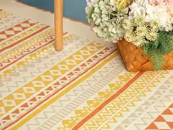 گلیم چند رنگ بافته شده 120×180 سانتی متر نارنجی انگلیش هوم