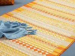 گلیم چند رنگ بافته شده 80×150 سانتی متر نارنجی انگلیش هوم