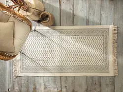 گلیم مواج 120×180 سانتی متر بژ – مشکی انگلیش هوم