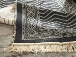گلیم مواج 120×180 سانتی متر بژ – مشکی انگلیش هوم