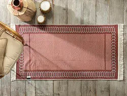 گلیم رایلی بافت 80×150 سانتی متر مشکی کرم انگلیش هوم