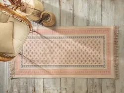 گلیم مربع بافته شده 60 در 100 سانتی متر کاشی سنگی انگلیش هوم