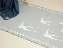 گلیم120*180 سانت بافته شده خاکستری انگلیش هوم