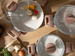 ست ماهیتابه 3 تکه گرانیت اولیا رز خشک 18-20-22 سانتی متری انگلیش هوم