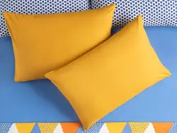 روبالشی 2 بسته پنبه ای ساده 50×70 سانتی متر خردل انگلیش هوم