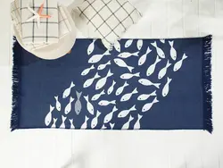 گلیم بافته شده ماهی کوچولو 120×180 سانتی متر آبی سرمه ای انگلیش هوم