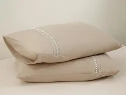 روبالشی ست دو عددی  50×70 طرح نانسی – بژ انگلیش هوم