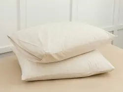 روبالشی ست دو عددی کتان توری سایز 50×70 رنگ بژ انگلیش هوم