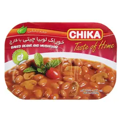 خوراک لوبيا چيتی با قارچ 285 گرم چيکا