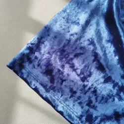 ست نیم تنه و شلوارک مخمل رنگ ابی نفتی