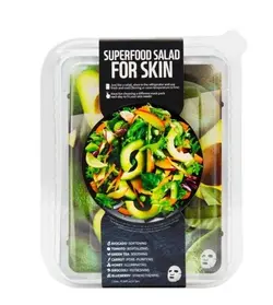 ماسک صورت سالاد سوپر فود آووکادو فارم اسکین پک 7 عددی Farm Skin Revitalizing Superfood Salad For Skin Facial Sheet Mask Avocado