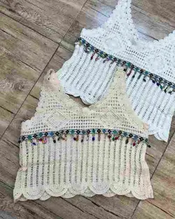 تاپ خامه دوزی وارداتی طرح منجوق دار