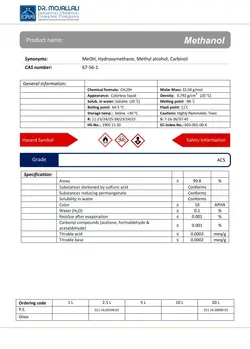 متانول گرید ACS | دکتر مجللی